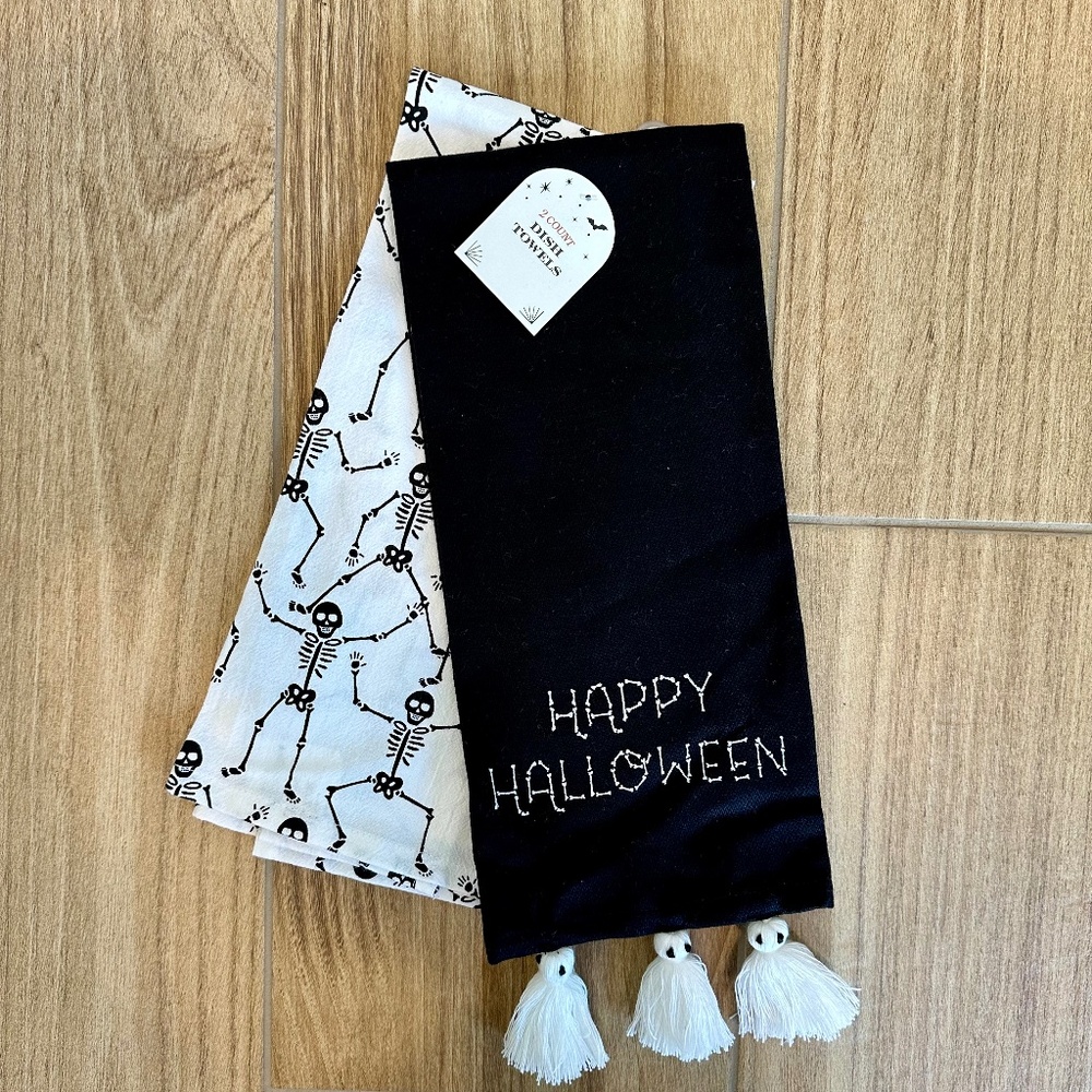 Halloween Ghost & Skeleton Kitchen Hand Towels